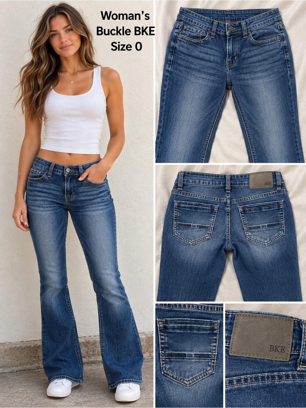 BKE Women's Medium Blue Flare Jeans